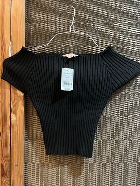 Black Shortsleeve ribbed shirt
